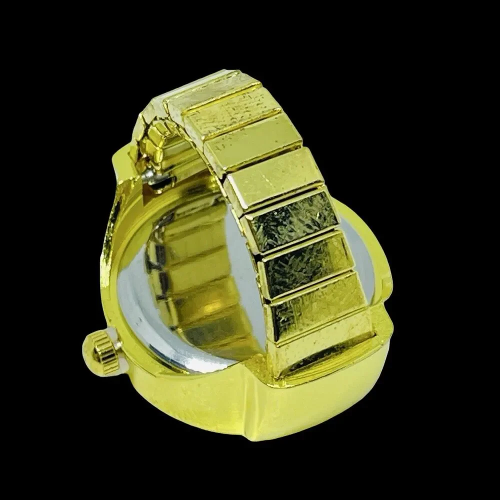Ring Watch Gold Design With Crystals New